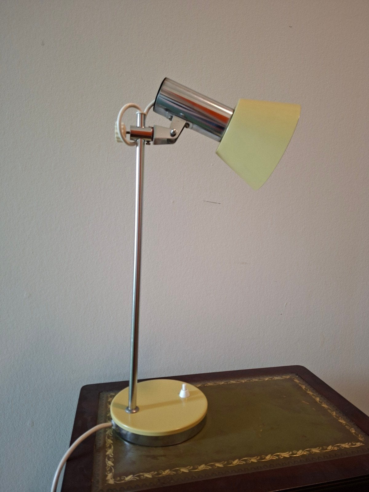 Vintage Hala Herda Tafellamp Jaren 70 - Gebroken Wit/Metaal, Ophalen of Verzenden