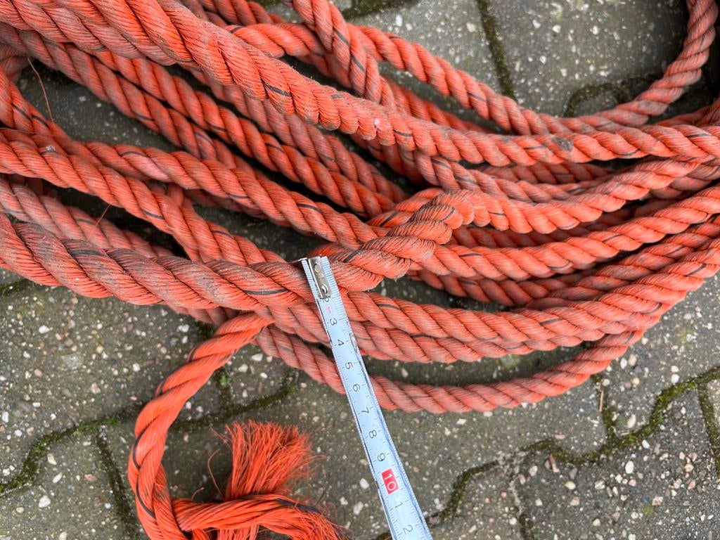 Oranje Polypropyleen touw 26 mm dik 25 en 40 meter, Ophalen, Zo goed als nieuw