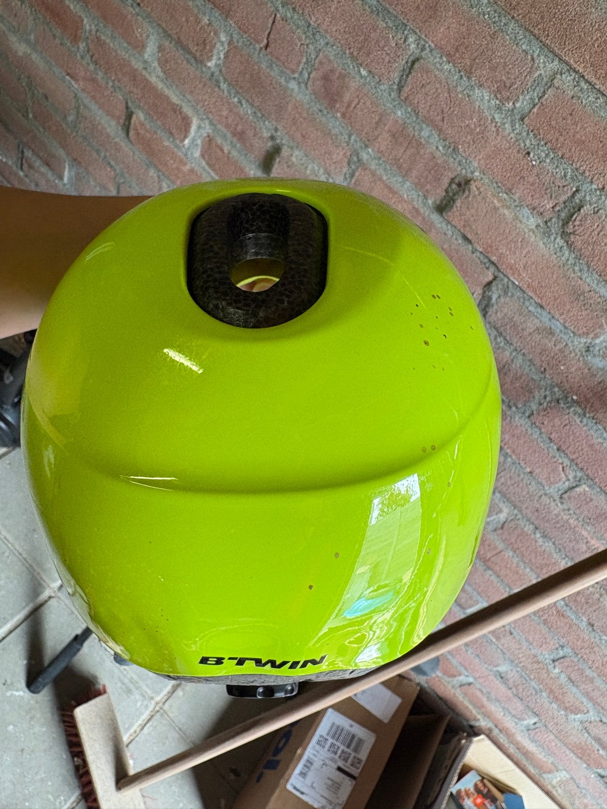 B'Twin Fietshelm Kinderen - Maat 44-49 (2XS) - Neon Groen, Ophalen, Gebruikt, Overige maten, Jongen of Meisje