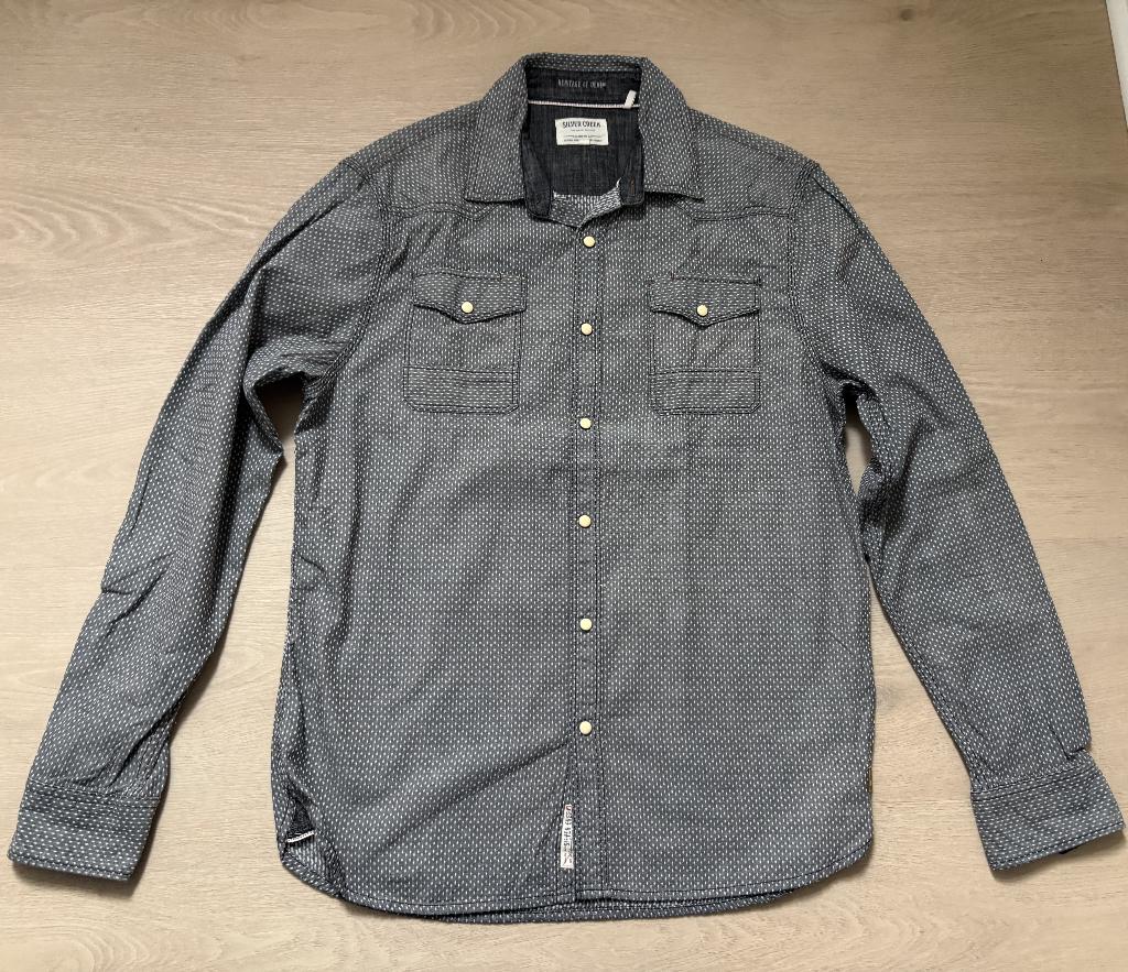 Silver Creek Overhemd – Grijs met Stipjes – Maat XL, Kleding | Heren, Overhemden, Ophalen of Verzenden, Grijs, Gedragen, Halswijdte 43/44 (XL)