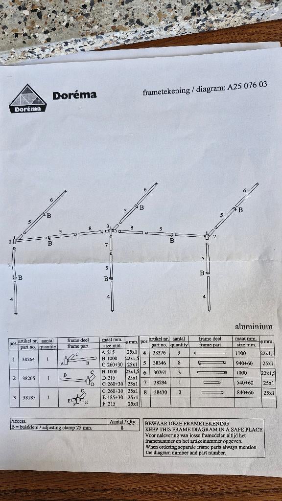 Te koop Dorema voortent en zonneluifel Caravan, Caravans en Kamperen, Ophalen, Gebruikt
