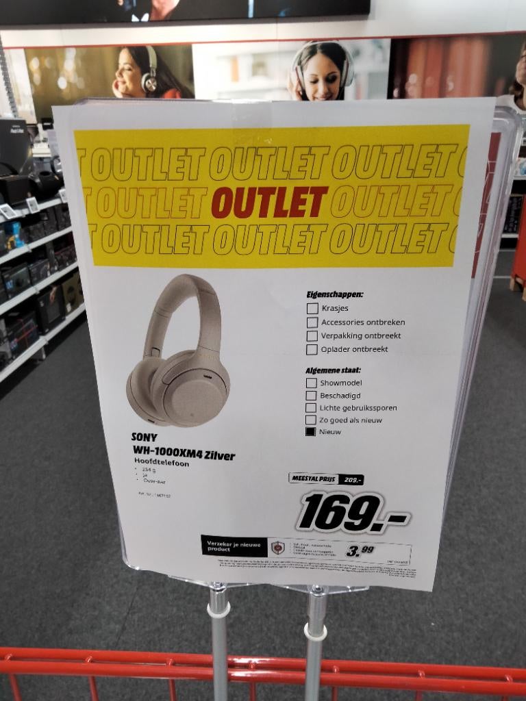 Sony WH-1000XM4 zilver, Nieuw, Ophalen of Verzenden, Over oor (circumaural), Draadloos