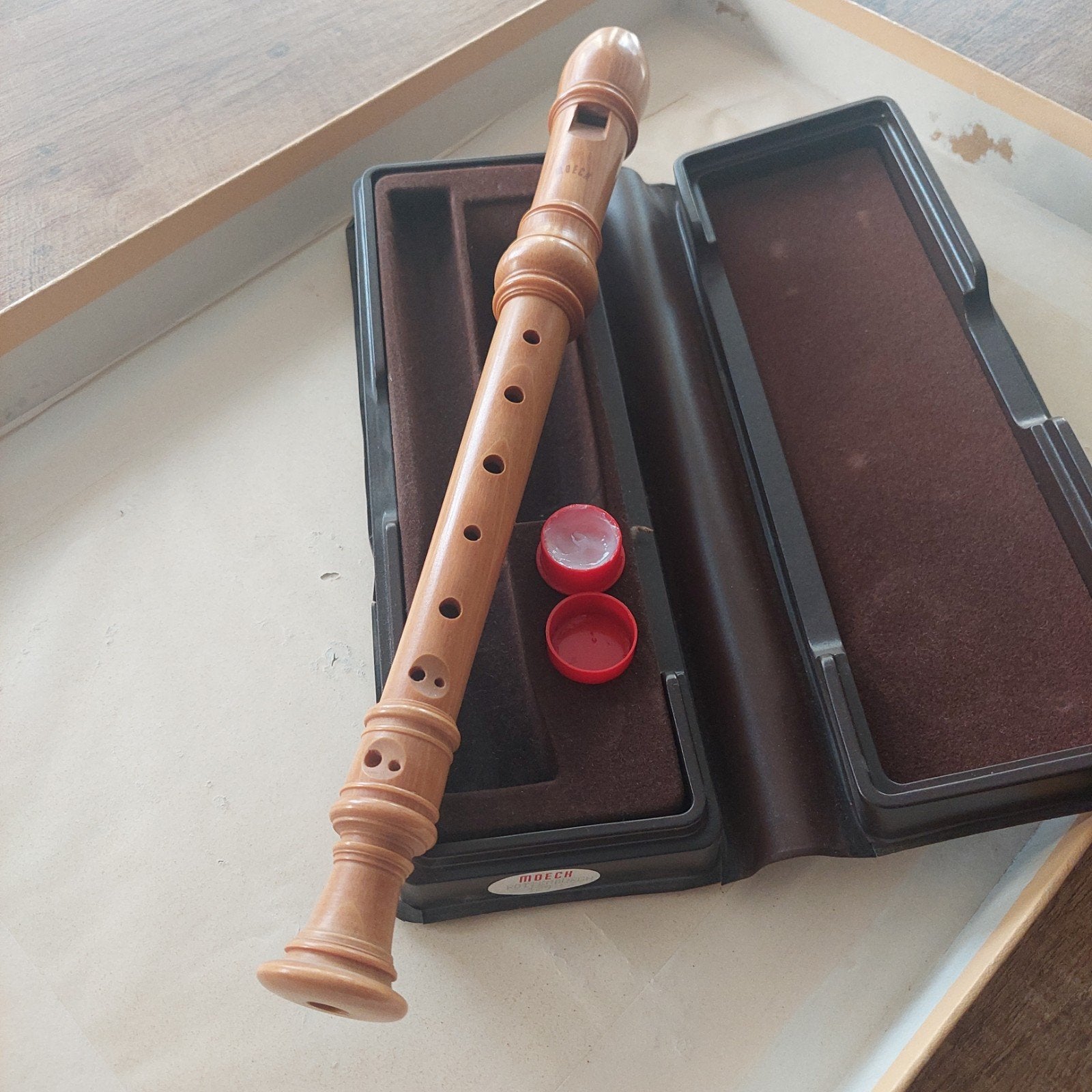 Moeck blokfluit Rottenburgh 129, Muziek en Instrumenten, Ophalen of Verzenden, Zo goed als nieuw, Sopraan of Sopranino, Met koffer, hoes of etui