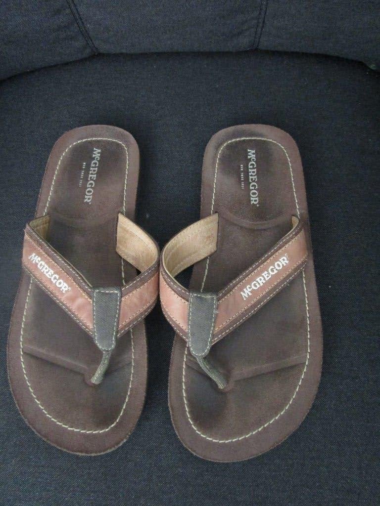 Bruine leren Mc Gregor slippers maat 40, Bruin, McGregor, Zo goed als nieuw, Ophalen