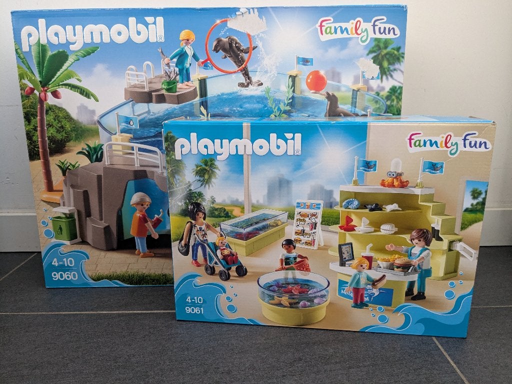 Playmobil 9060 Aquarium + 9061 Aquariumshop, Kinderen en Baby's, Speelgoed | Playmobil, Ophalen, Gebruikt, Gebouw, Complete set
