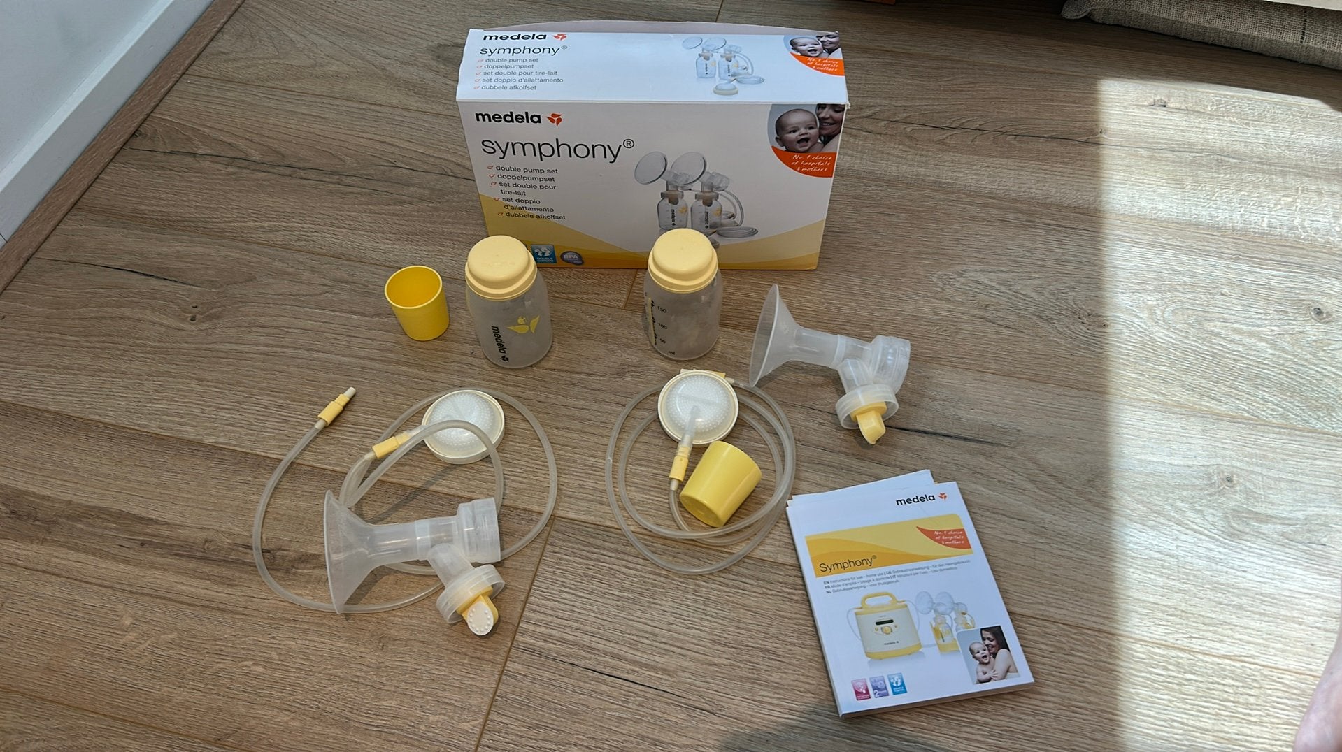 Medela symphony dubbele afkolfset, Ophalen of Verzenden, Gebruikt, Borstkolf, Medela