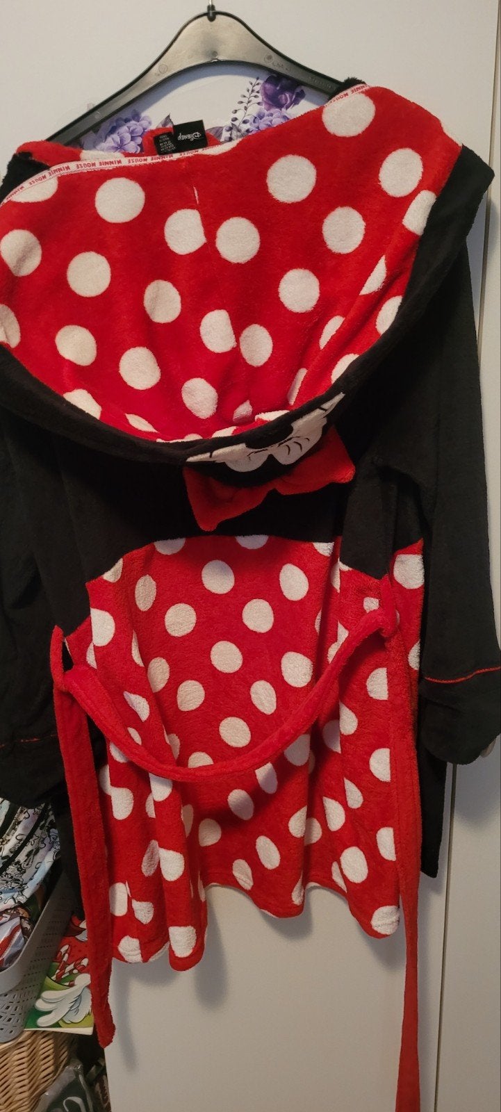 Minnie Mouse Badjas - Zwart/Rood met stippen, Ophalen of Verzenden, Gebruikt, Disney, Meisje