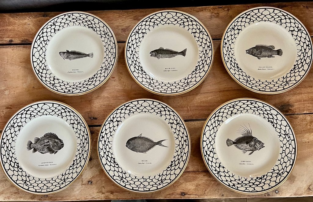 6 (verzamelaars) Prinknash Bewick's Plates, Engels porselein, Antiek en Kunst, Ophalen