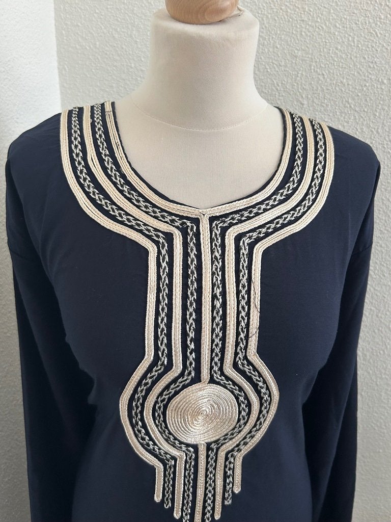 Prachtige lange Egyptische maxi jurk 4XL valt als XXL 2139, Blauw, Egypte, Maat 46/48 (XL) of groter, Egypte