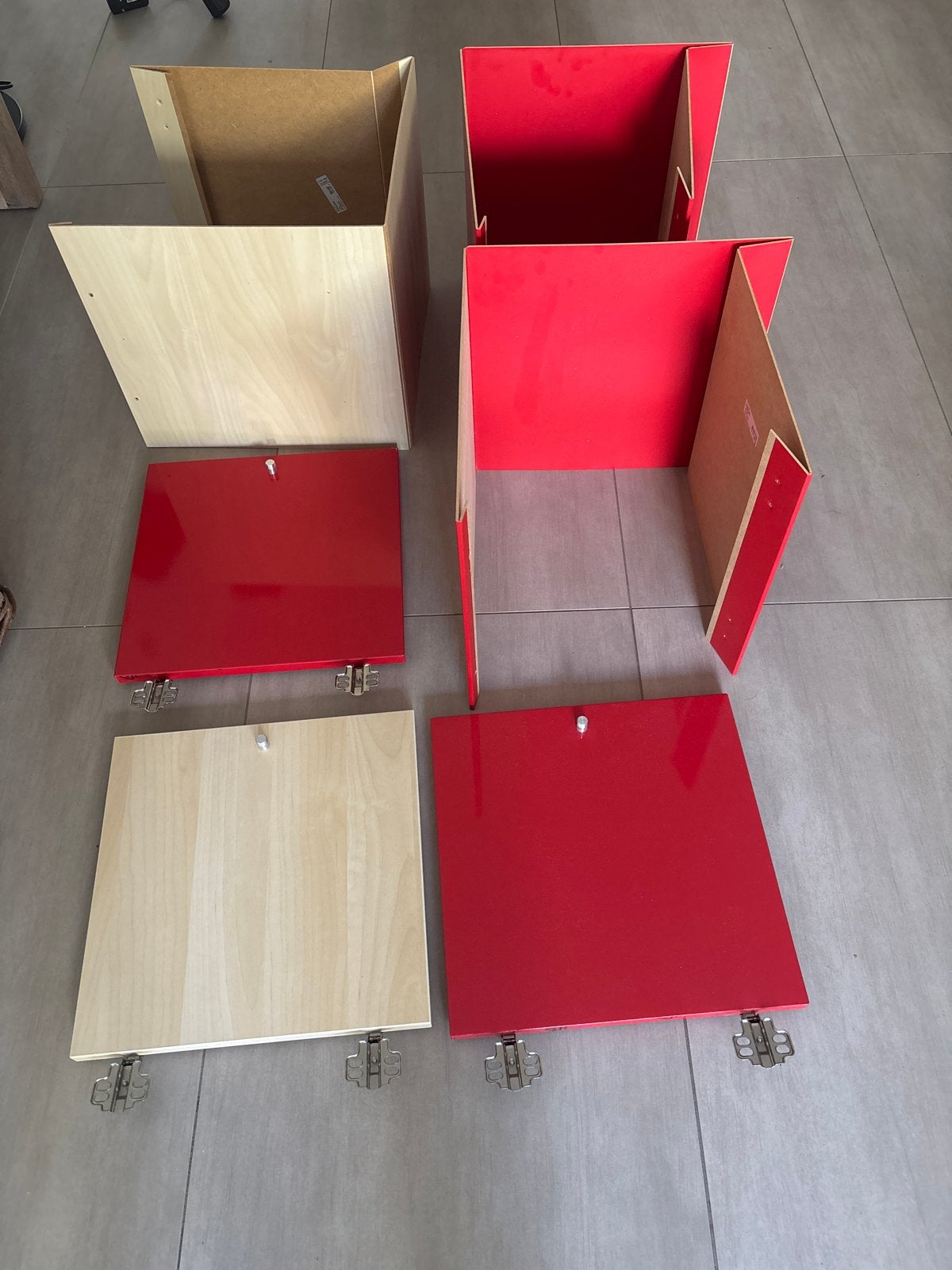 IKEA KALLAX/EXPEDIT lades in rood en berken (2 sets), Ophalen of Verzenden, Gebruikt