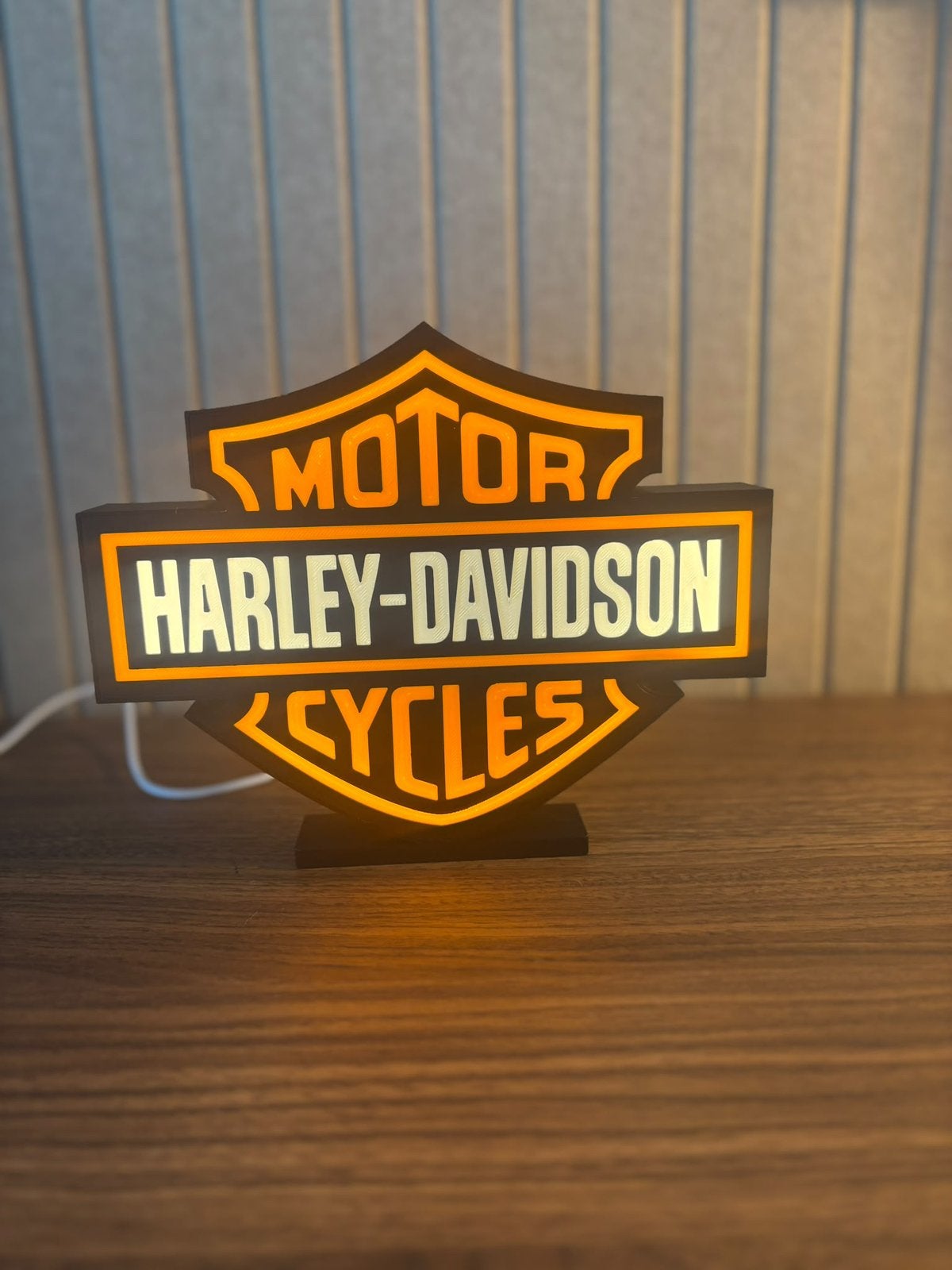 Harley davidson led lamp 3d print, Ophalen of Verzenden, Zo goed als nieuw, Lichtbak of (neon) lamp