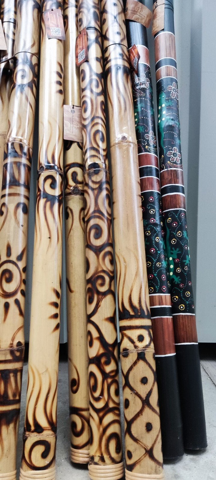 Partij van 15 Nieuwe Bamboe Didgeridoos - Diverse Designs, Ophalen of Verzenden, Nieuw