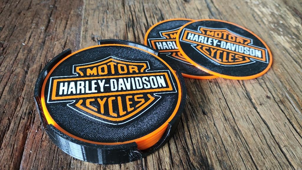Set onderzetters van Harley Davidson, Ophalen of Verzenden, Nieuw, Glas of Kopje
