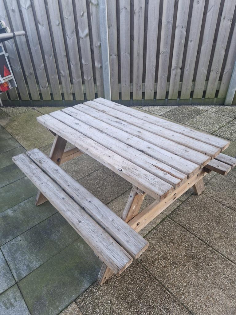 Houten kinder picknicktafel voor buiten, Tuin en Terras, Picknicktafels, Gebruikt, Rechthoekig, Hout, Ophalen