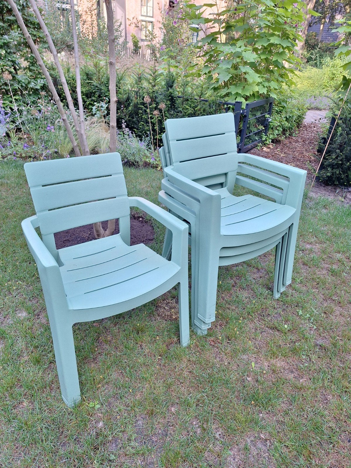 Hartman tuinstoelen 4x, Tuin en Terras, Ophalen, Gebruikt, Kunststof, Stapelbaar