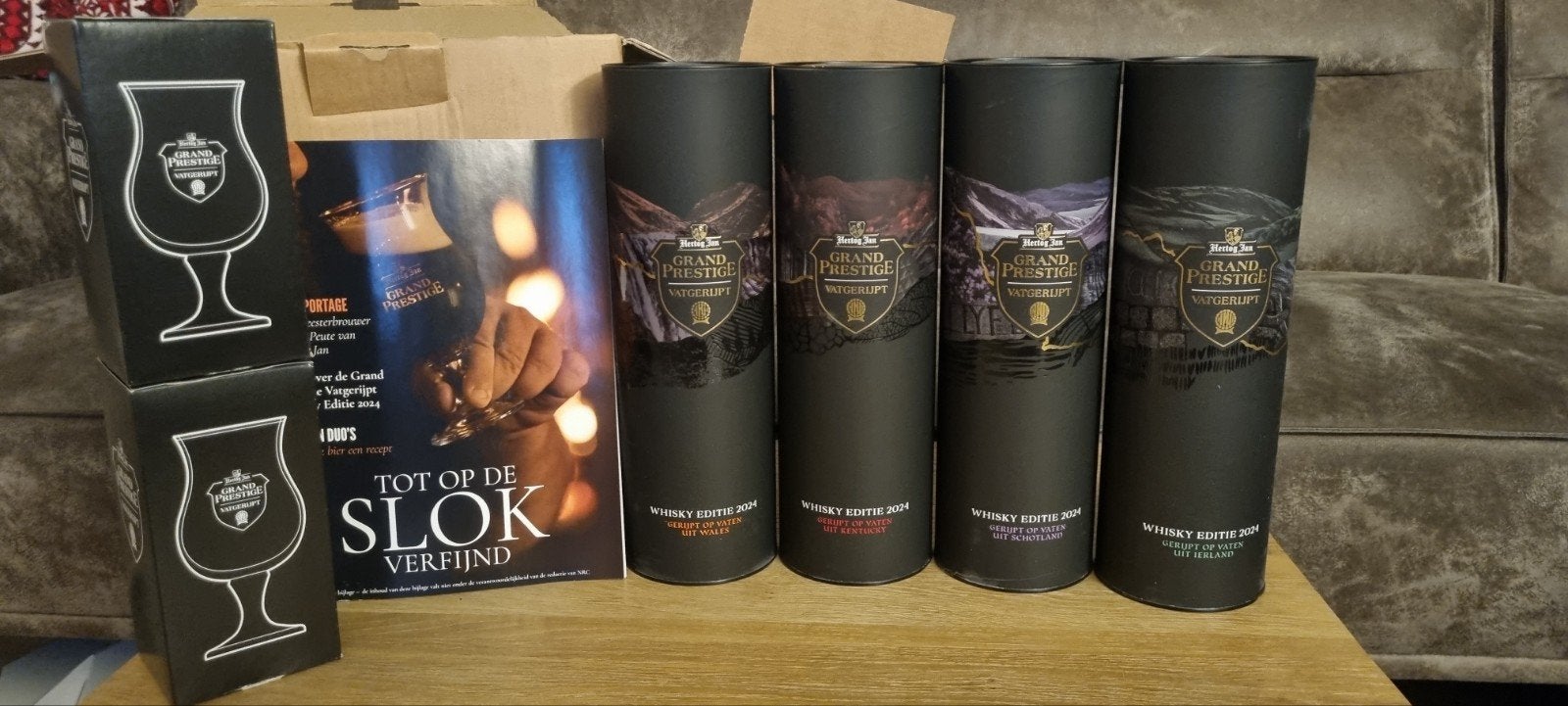 Grand Prestige Bierpakket met Glazen en Magazine, Verzamelen, Biermerken, Ophalen of Verzenden, Nieuw, Flesje(s), Hertog Jan