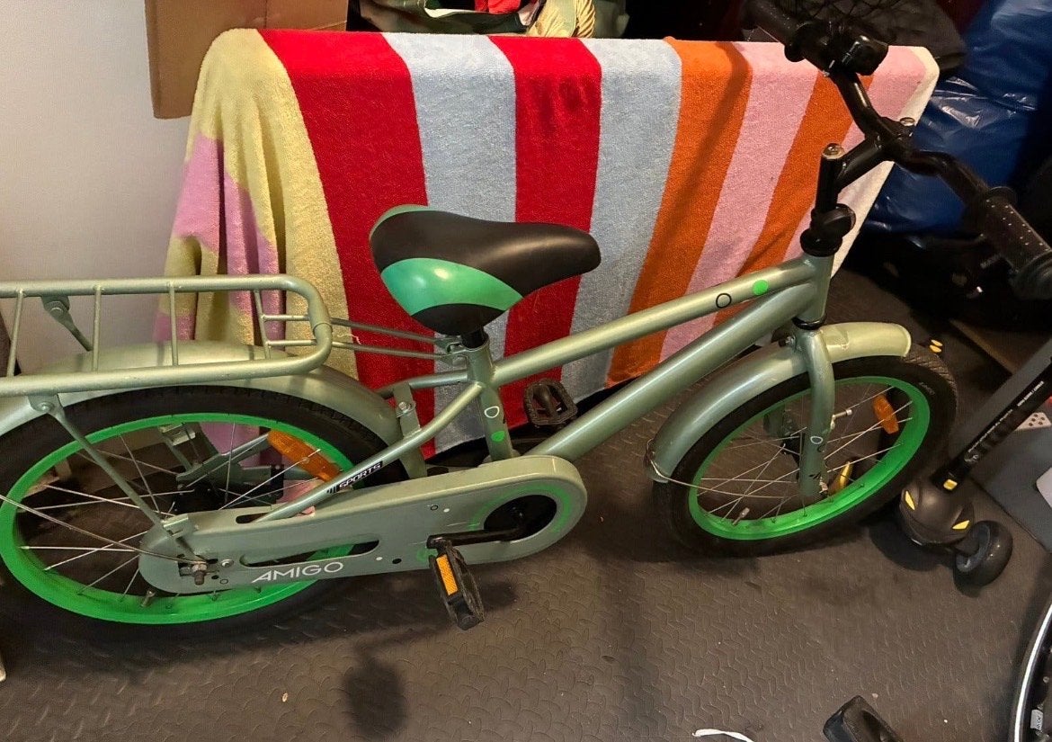 Amigo kinderfiets met gebruikersschade, Ophalen, Gebruikt, Terugtraprem, 16 tot 20 inch