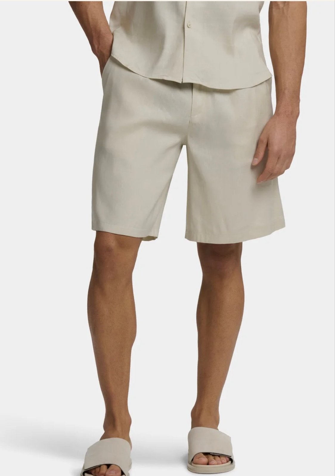 Linnen Short Heren - Icon Amsterdam Nieuw met kaartje, Kleding | Heren, Broeken en Pantalons, Ophalen of Verzenden, Nieuw, Maat 48/50 (M)