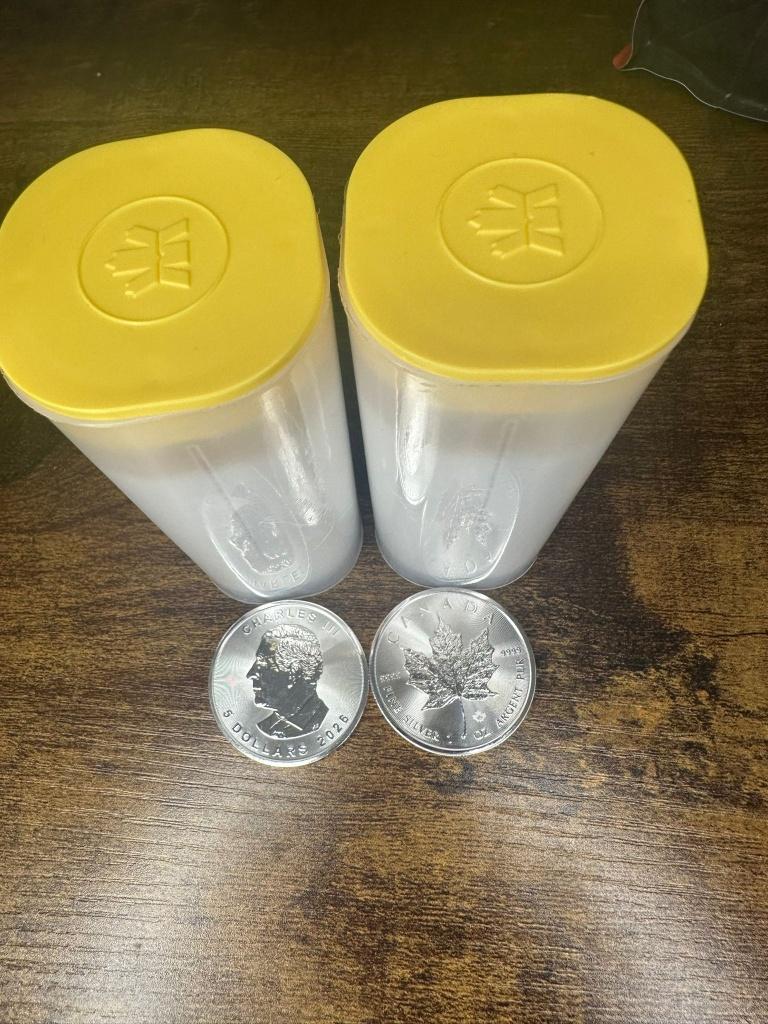 Tube 25x Maple Leaf 1oz Zilver 2026 – Ongecirculeerd, Ophalen of Verzenden, Zilver