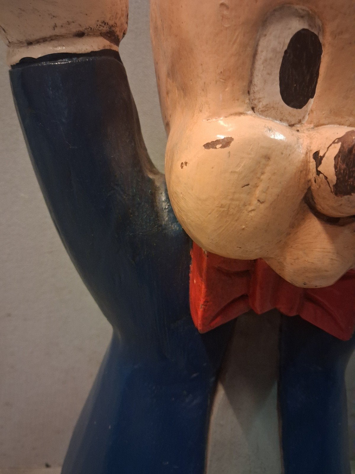 Uniek vintage Porky pig, Overige onderwerpen, Handgemaakt, Beeld, Hout