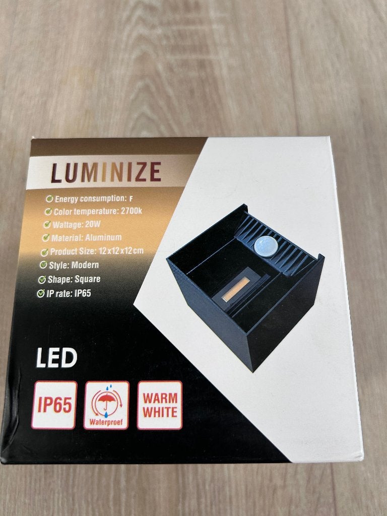 Luminize Buitenlamp LED met bewegingssensor IP65 zwart, Led, Minder dan 50 watt, Wandlamp, Ophalen of Verzenden