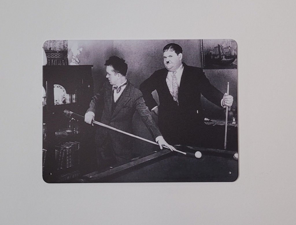 Laurel and Hardy pool reclamebord van metaal wandbord deco, Info@deconoord.nl, Deco Noord, Nieuw, Ophalen of Verzenden