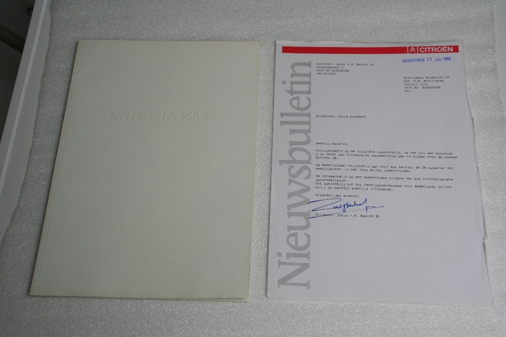 Folder / introductie Citroen XM (25-07-1989) (37), Ophalen of Verzenden, Zo goed als nieuw, Citroën