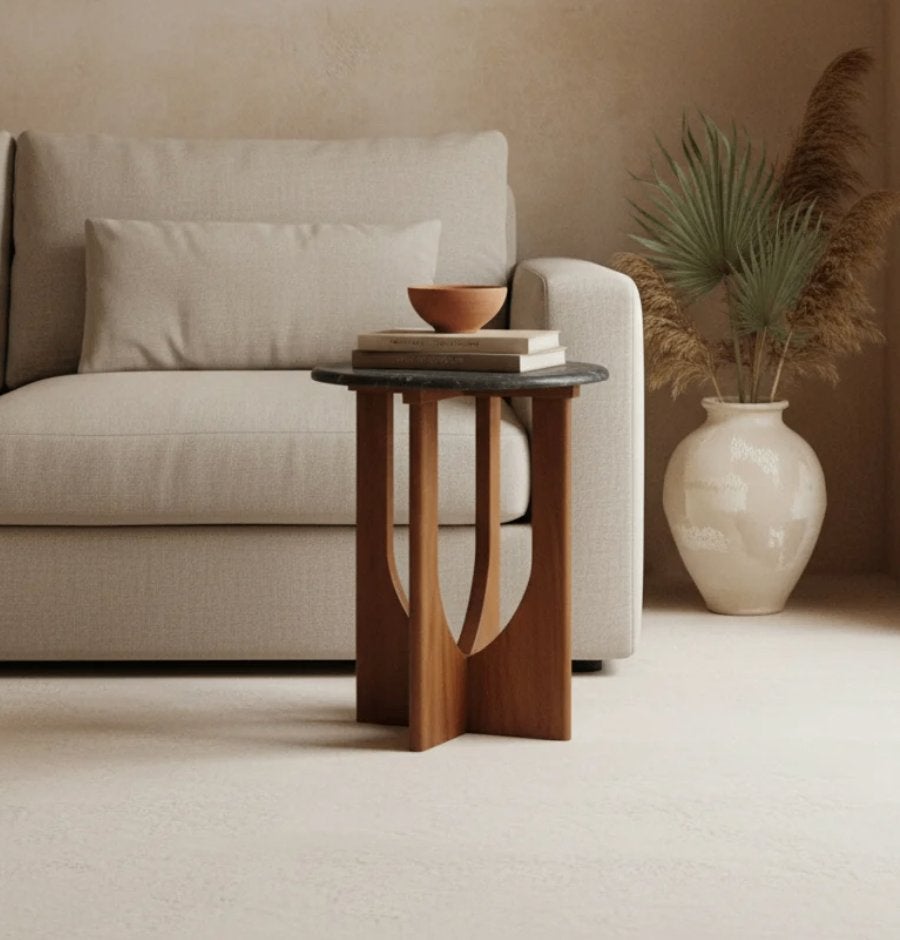 Raw Materials Bijzettafel Brunei Marmer Zwart | Van €249, nu, 45 tot 60 cm, Minder dan 55 cm, Raw Materials, Raw Materials