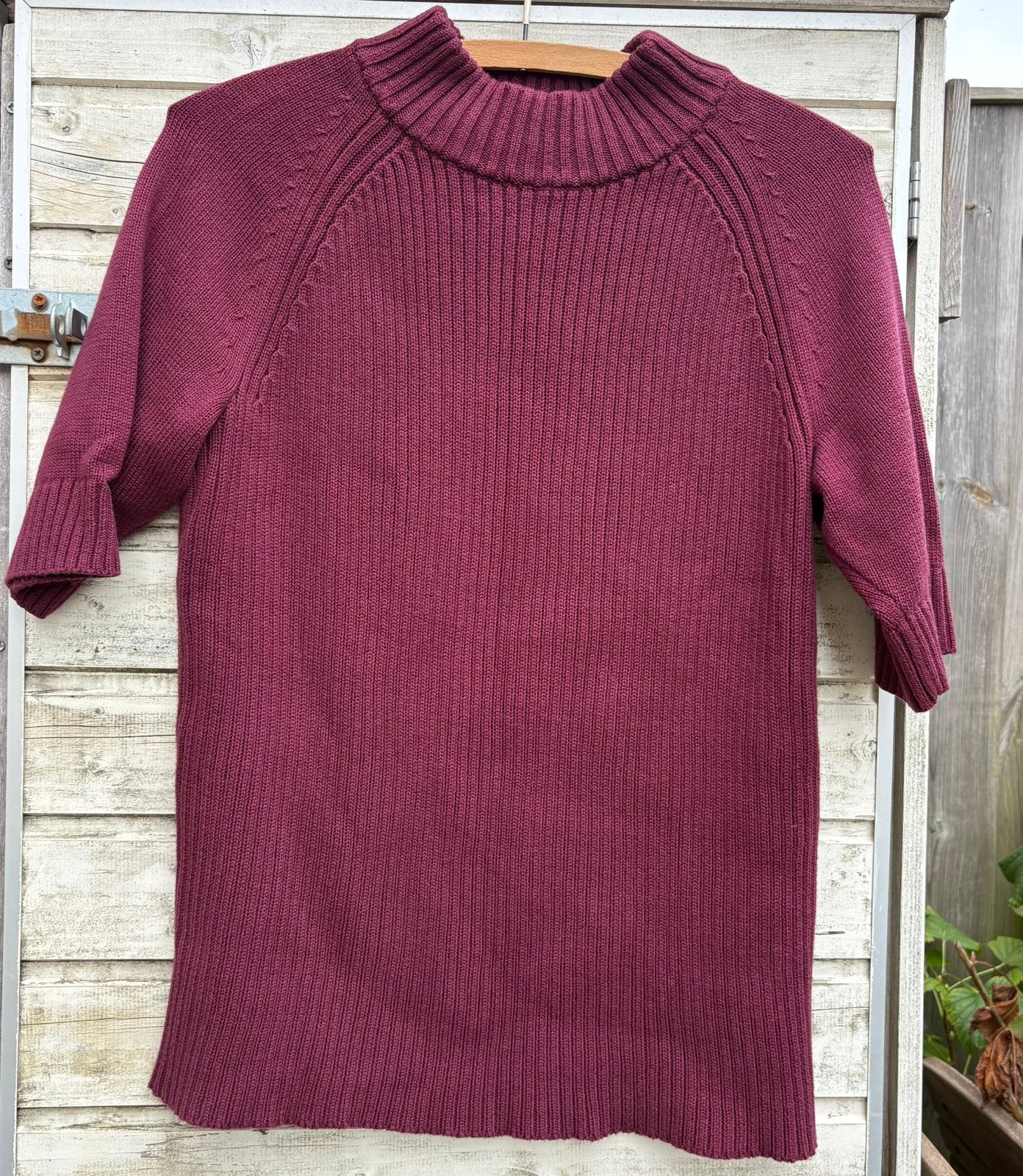 Lands‘end katoenen trui kabel wijnrood maat L nieuwstaat, Ophalen of Verzenden, Zo goed als nieuw, Maat 42/44 (L), Rood