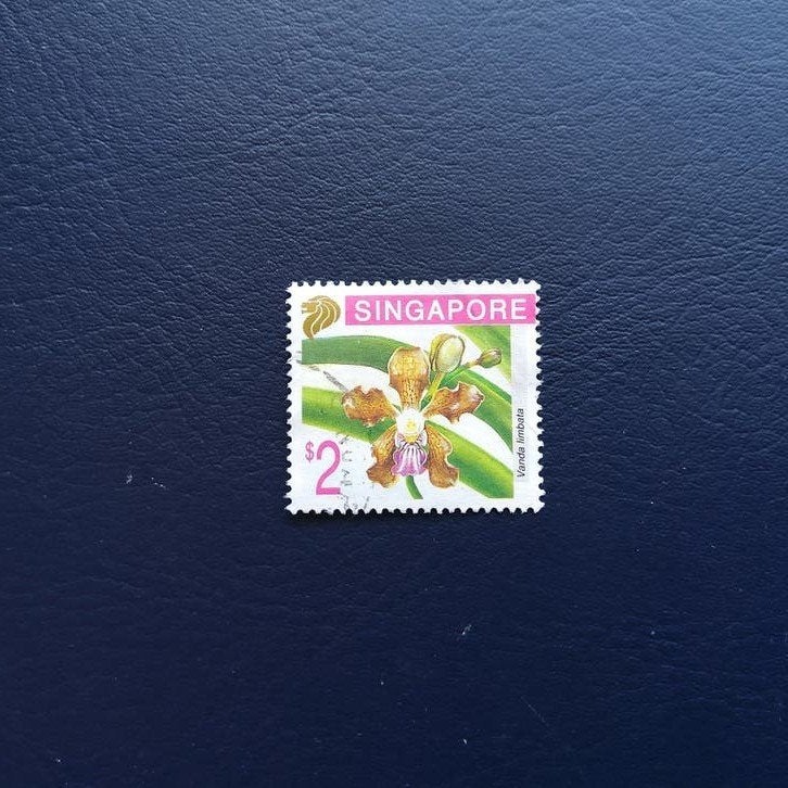Singapore postzegel - Vanda limbata orchidee, Ophalen of Verzenden, Gestempeld, Zuidoost-Azië
