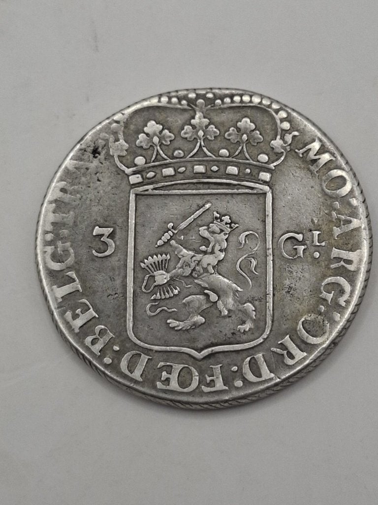 Prachtige zilveren 3 gulden 1793 – provincie Utrecht – ZF, Vóór koninkrijk, Zilver, Losse munt, Overige waardes