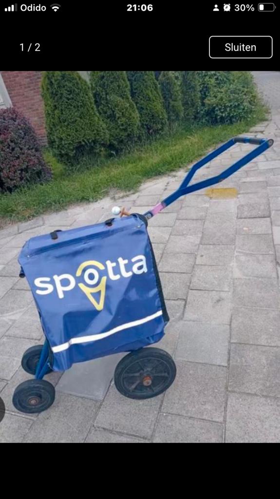 Karretje voor folders te bezorgen, Caravans en Kamperen, Ophalen, Gebruikt