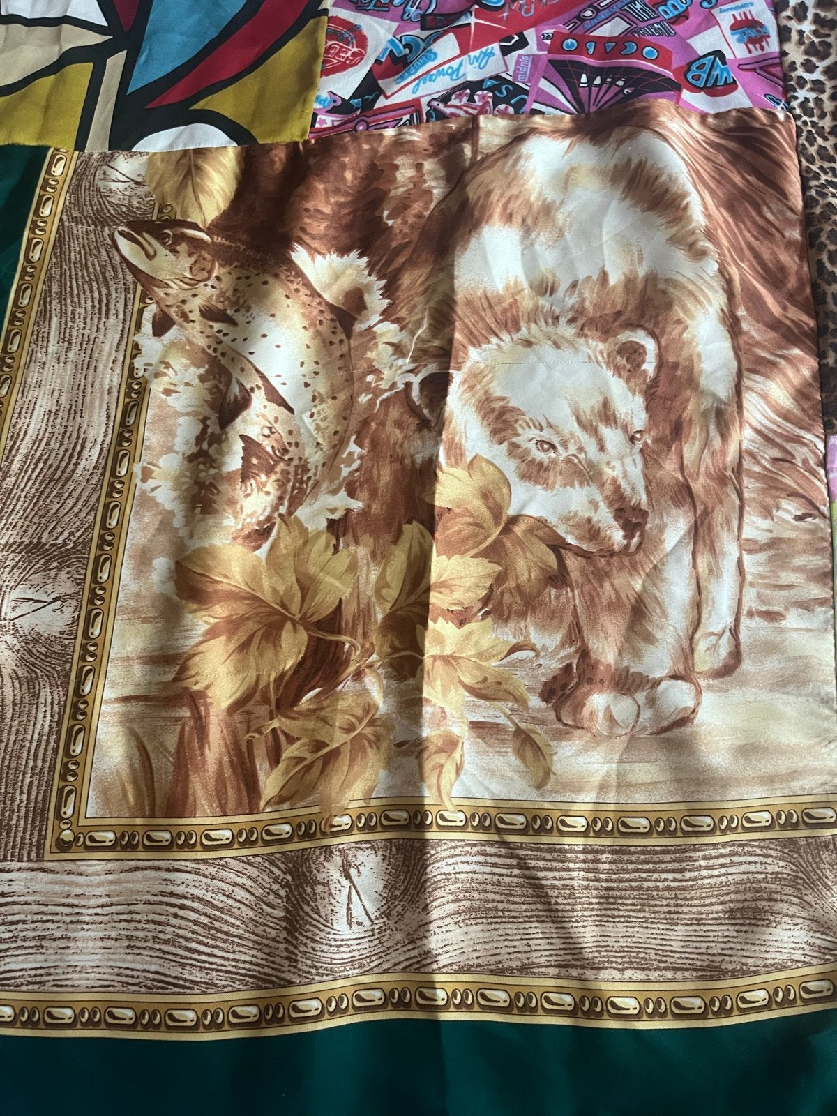 Unieke Benzoe Patchwork Sjaal - Handgemaakt, Ophalen of Verzenden, Zo goed als nieuw