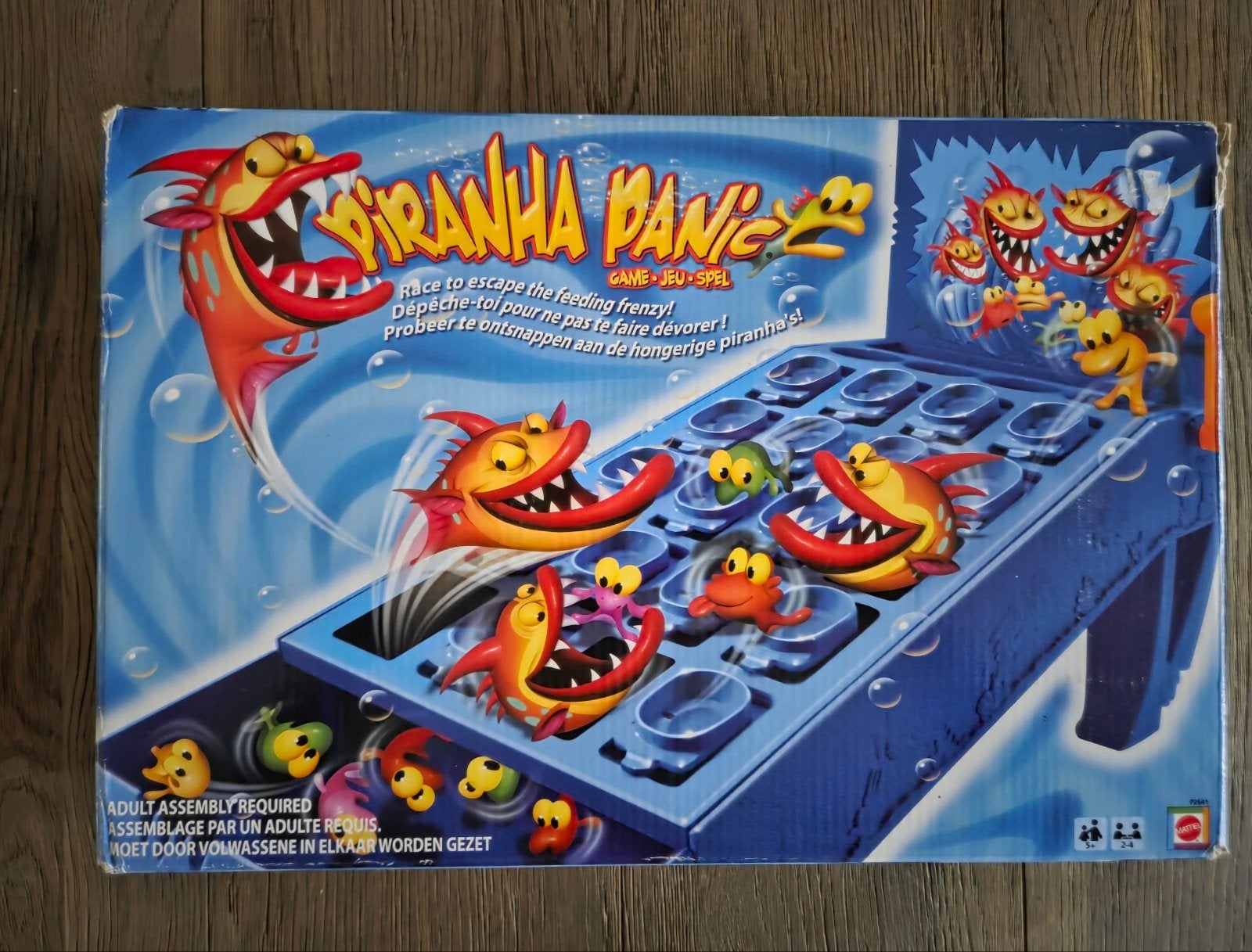 Piranha Panic Spel - Ontsnap aan de hongerige piranha's!, Een of twee spelers, Ophalen of Verzenden, Gebruikt, Mattel