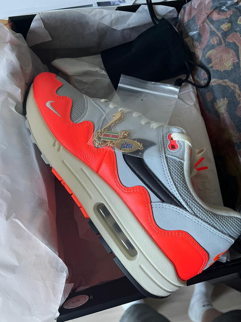 Nike Air Max 1 Patta Wave Hyper crimson black pure  platinum, Ophalen, Nieuw, Overige kleuren, Sneakers of Gympen
