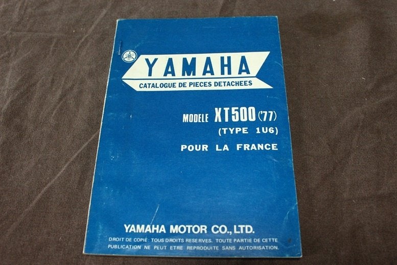 Yamaha XT500 1977 motorcycle parts list XT 500 typ 1U6, Ophalen of Verzenden, Yamaha
