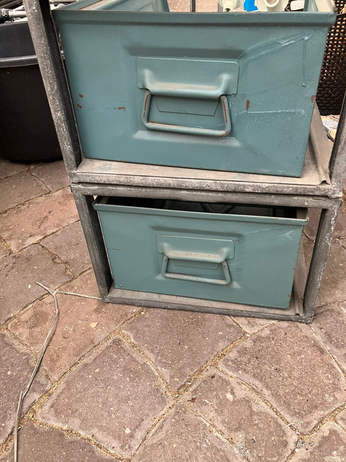 Stalen magazijnbakken vintage, Ophalen, Gebruikt, 100 cm of meer, 60 cm of meer