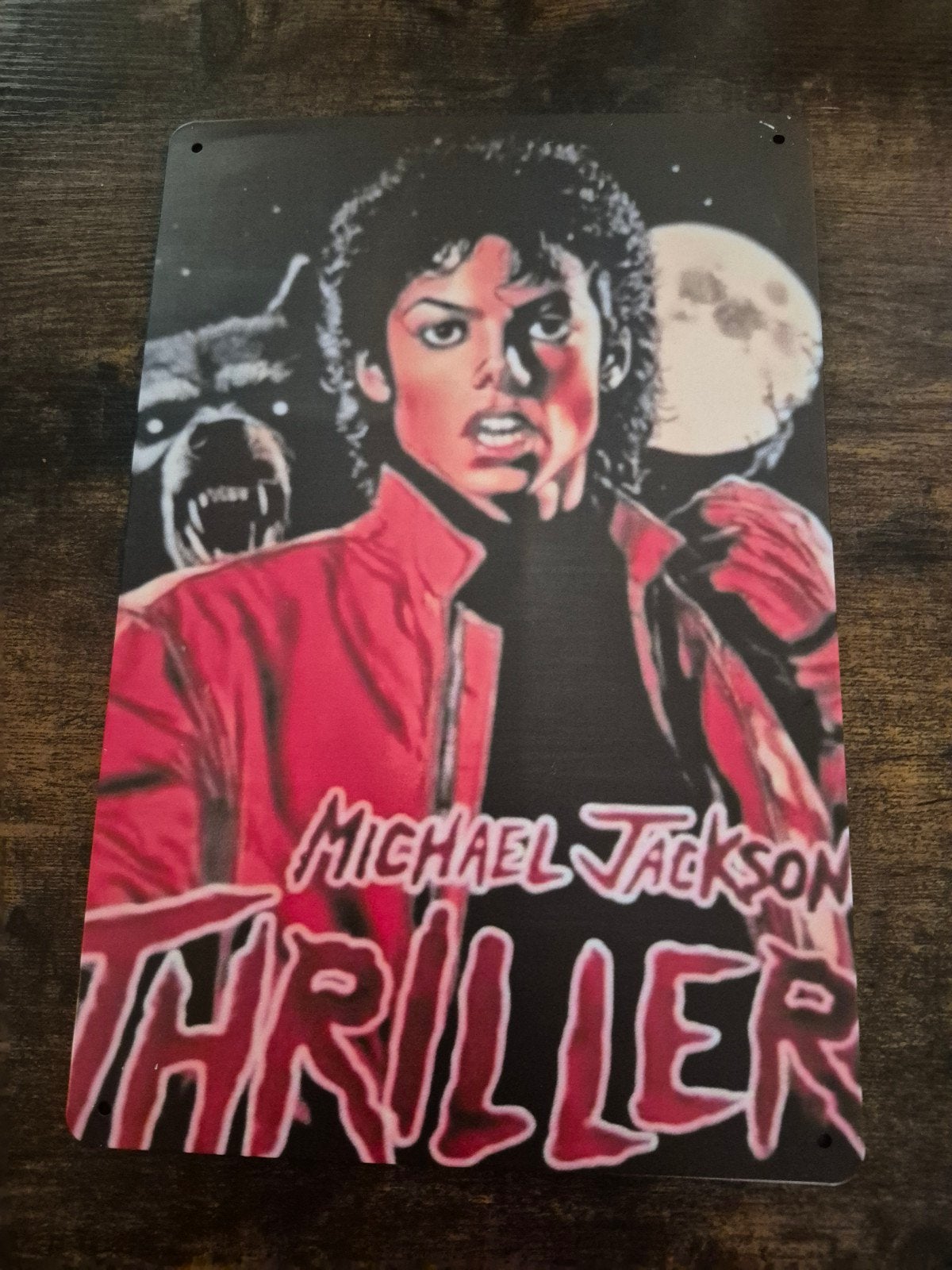 Michael Jackson Thriller Metalen Plaat Poster, Verzamelen, Ophalen of Verzenden, Zo goed als nieuw, Poster, Artwork of Schilderij