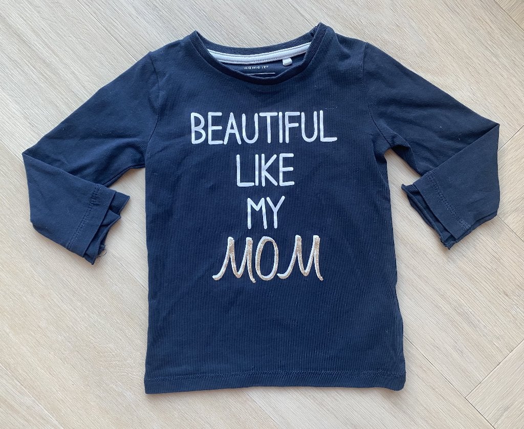 Name it longsleeve 'Beautiful like my Mom' - maat 80, Kinderen en Baby's, Babykleding | Maat 80, Meisje, Ophalen of Verzenden