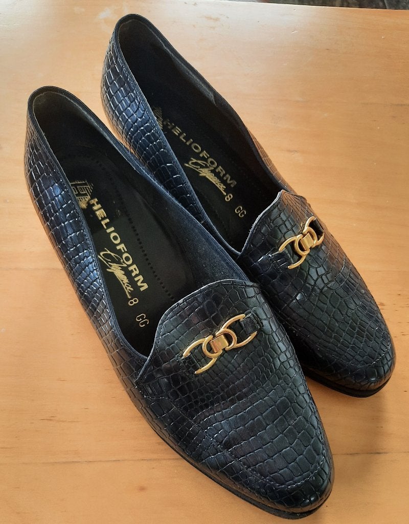 NIEUW Helioform Elegance instapper heel donkerblauw croco 42, Blauw, Instappers, Nieuw, Ophalen of Verzenden