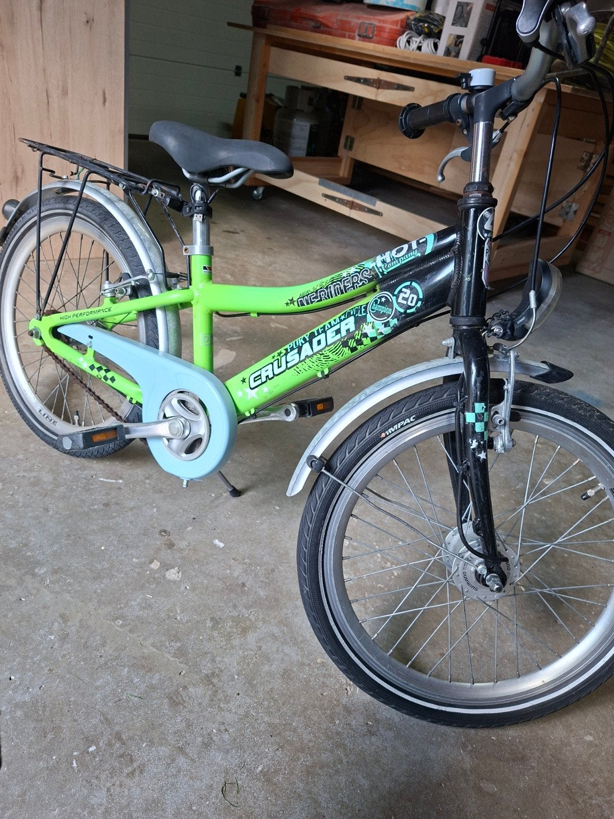 Kinderfiets 20 inch - Groen/Zwart - Goede staat, Ophalen, Terugtraprem, Crusader, 16 tot 20 inch
