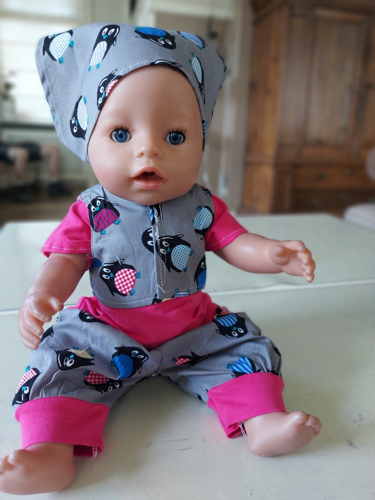 Mooie 4 delig pinguïn set baby born, Kinderen en Baby's, Ophalen of Verzenden, Nieuw, Babypop
