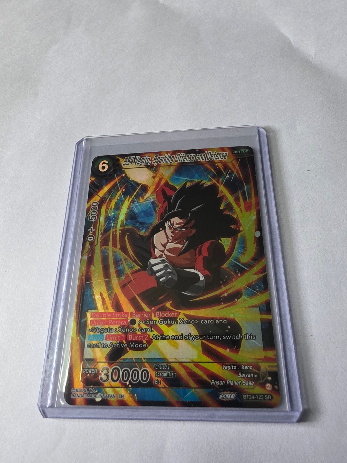 Dragon Ball Super Card Game SS4 Vegito BT24-122 SR, Ophalen of Verzenden, Zo goed als nieuw, Losse kaart