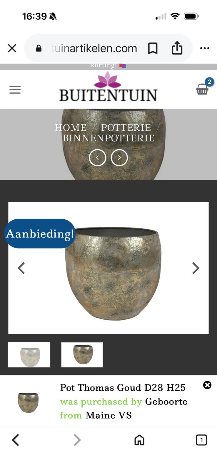 Bloempot thomas, Verzenden, Rond, Zo goed als nieuw, Aardewerk