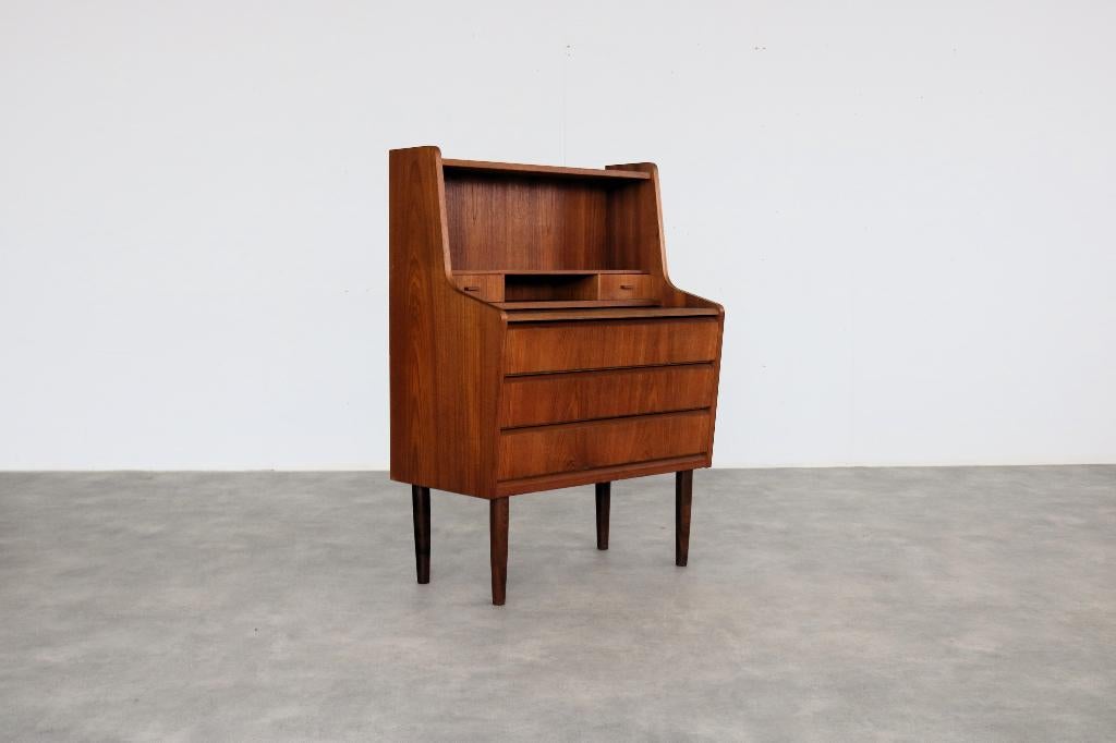 vintage secretaire | teak | jaren 60 | Deens, Gebruikt, ., Ophalen of Verzenden, .