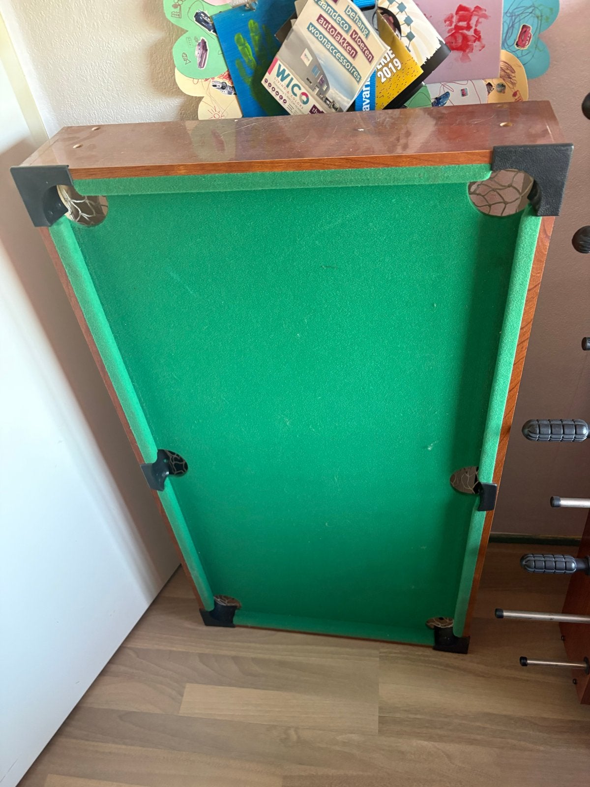 Speltafel: o.a Biljart, Voetbal, Airhockey, Backgammon, Een of twee spelers, Ophalen, Zo goed als nieuw
