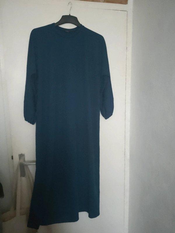 Blauwe korte abaya - maat S/M, Maat 38/40 (M), Zo goed als nieuw, Modanisa, Boven de knie