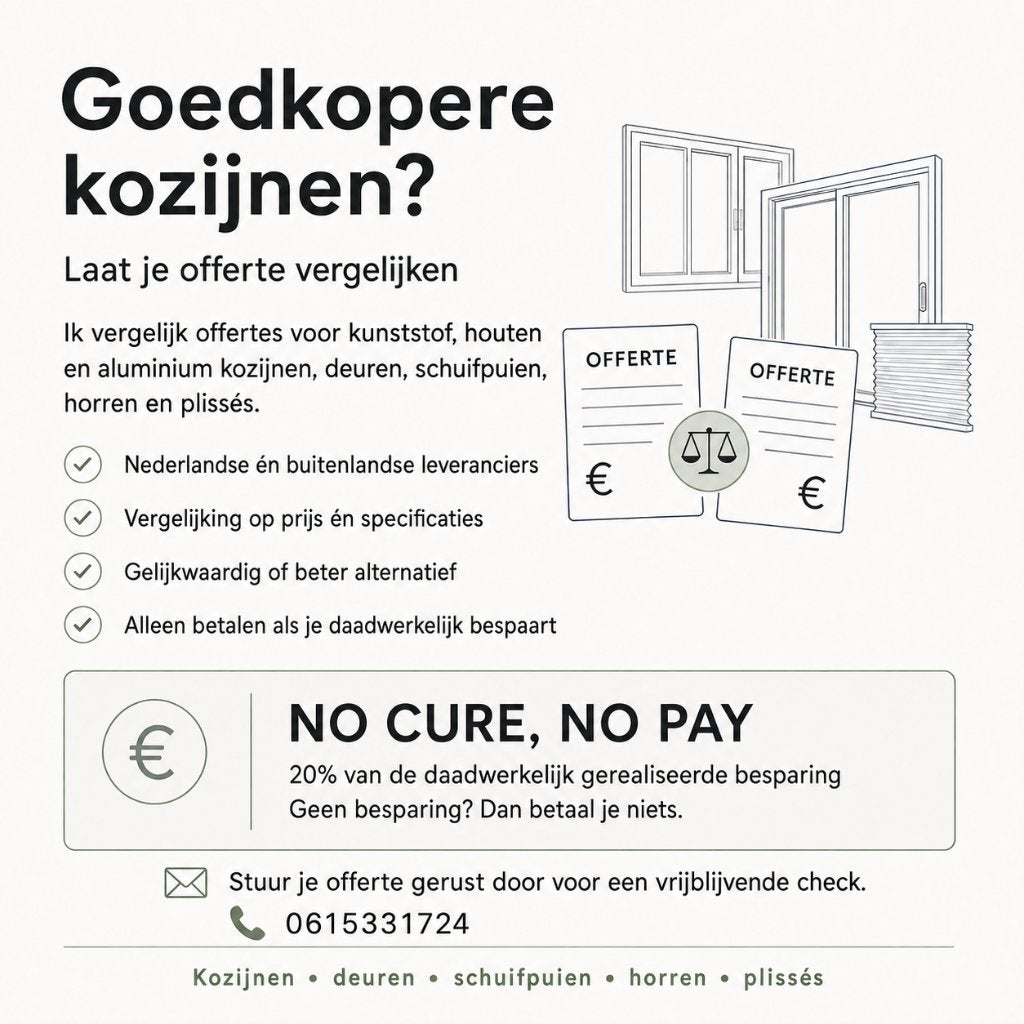 Goedkopere kozijnen? Laat je offerte vergelijken!, Doe-het-zelf en Verbouw, Kozijnen en Schuifpuien, Raamkozijn, Nieuw, Hout, Ophalen