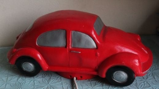 Decoratieve vintage rode kever lamp, Ophalen of Verzenden, Gebruikt, Kunststof