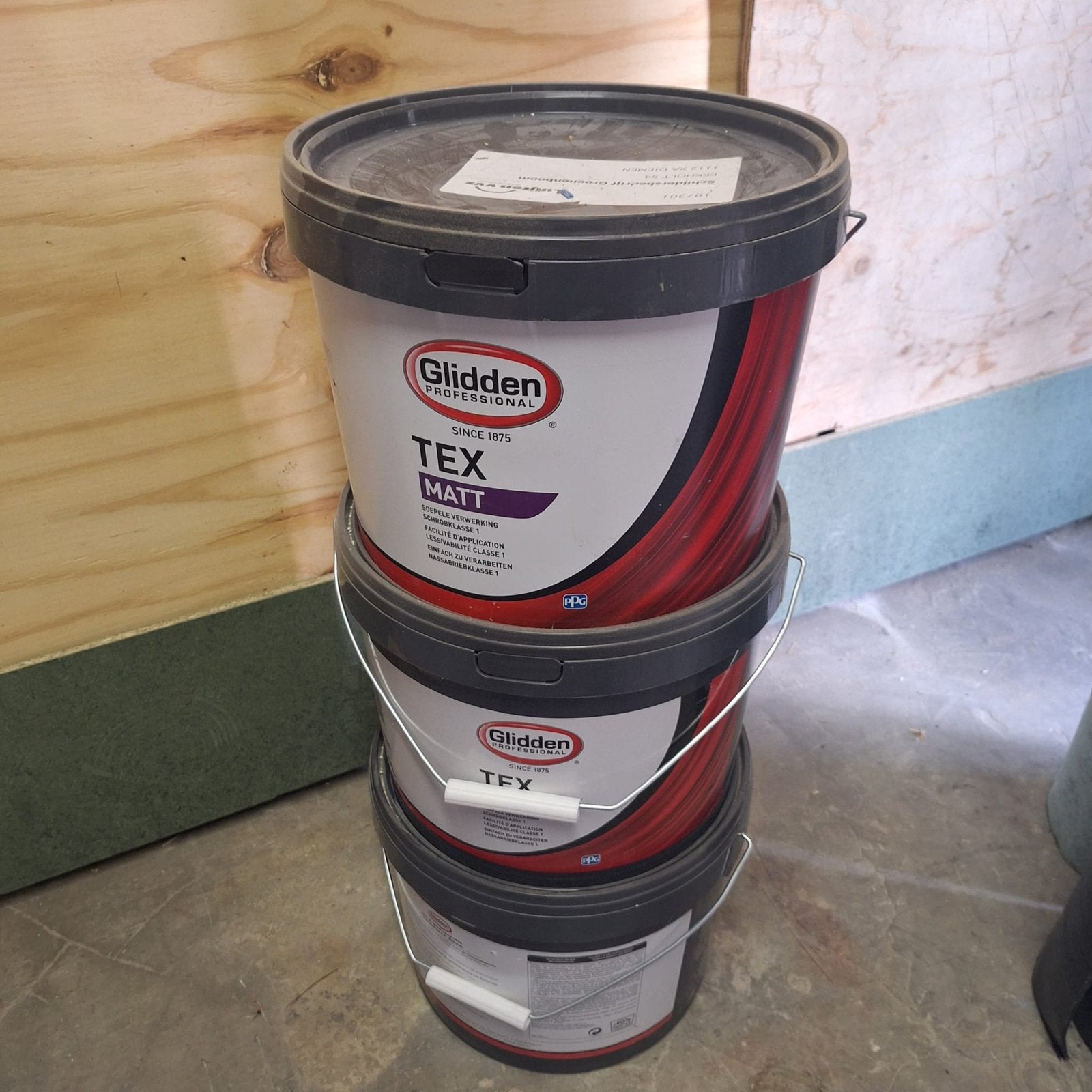 Glidden TEX MATT Muurverf - RAL 9010 & RAL 9001 - 10L, Ophalen, 5 tot 10 liter, Wit, Nieuw